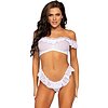 Set Leg Avenue Lace Ruffle Alb XS-L