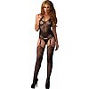 Catsuit Leg Avenue Jacquard Net Negru XS-L