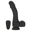 Naked Addiction 23 cm, Vibrator Rotativ și De împingere Negru