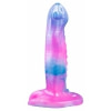 Dildo 21.6 cm – Silicon Lichid cu Ventuză Puternică Multicolor