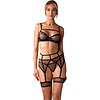Set Obsessive Suspender Nuites Negru L-XL