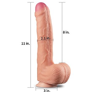 Dildo 28cm Dual Layer Platinum Thumb 1