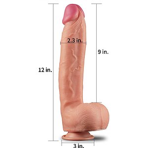 Dildo Realistic 30cm Dual Layered Platinum Thumb 2