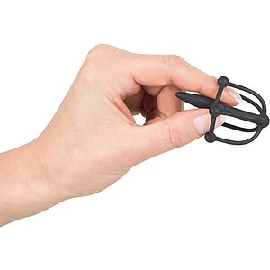 Plug De Penis Cu Cușcă Pentru Cap Negru Thumb 2