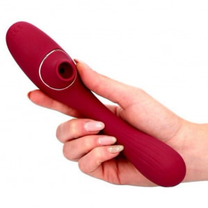 Red Shape Stimulator Duo Punct-G și Clitoris Reîncărcabil Roșu Thumb 3