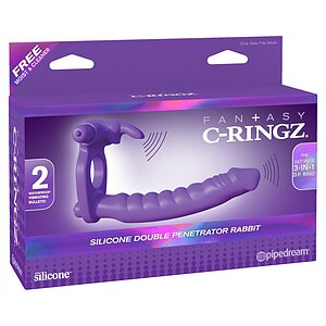 Inel Penis Silicone Double Pene Rabbit Mov Thumb 2