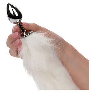 CalExotics Running Wild – Plug Metalic cu Coadă Albă 36.75cm Thumb 3