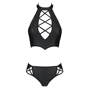 Set Din Piele Passion Nancy Bikini Negru L-XL Thumb 2