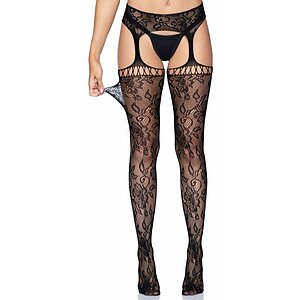 Dresuri Leg Avenue Lace Atlanta Negru XS-L Thumb 5