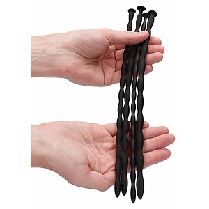 Silicone Spiral Plug Set Advanced Urethral Sounding Negru Thumb 2