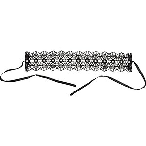 Zgardă Choker Rhinestones Negru Thumb 2