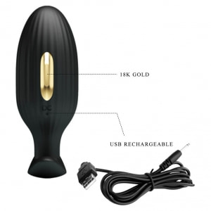 Pretty Love Jefferson — Dop Anal 12 Vibrații + 3 Electro Negru Thumb 13