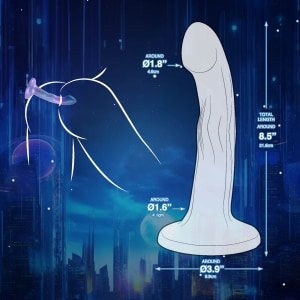 NMC Dildo silicon 21,6 cm, cupă De Aspirație Puternică Multicolor Thumb 2