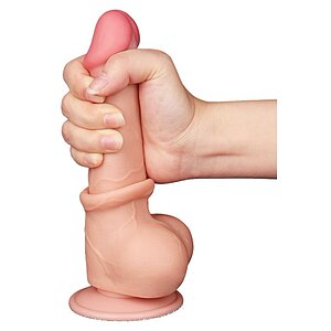 LoveToy Dildo Piele Mobilă 19cm cu Ventuză Thumb 4