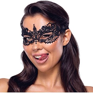 Masca Brodată Elegantă Cottelli Collection Unisize Negru Thumb 1