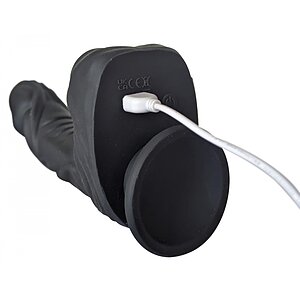 Naked Addiction 23 cm, Vibrator Rotativ și De împingere Negru Thumb 5