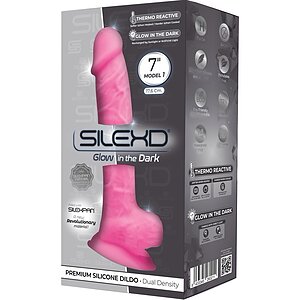 SILEXD Pink 7 — Dildo silicon Strălucitor 17.6 cm Roz Thumb 3