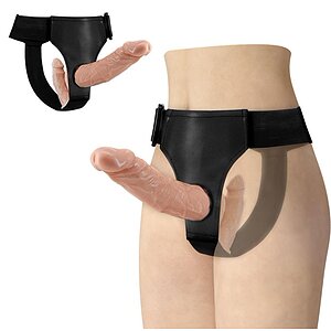 Debra Strap-On Dublu Realist, Ham Reglabil 15/18 cm Thumb 6