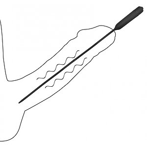 Vibrating Plug Extra Long Urethral Sounding Negru Thumb 4