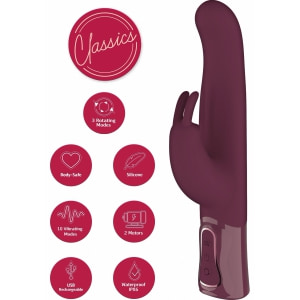 She.E.O Rabbit Rotativ Reîncărcabil — 10 Vibrații, 3 Rotații Vișiniu Thumb 6