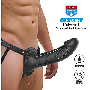 Pretty Love Landon cu Harness Reglabil și Dildo 16,8 cm Negru Thumb 1
