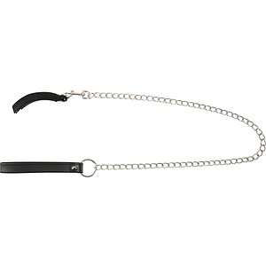 Clema Intimă cu Lesă Bad Kitty – Metalică 11 cm Negru Thumb 1