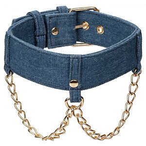 Ride Em Denim Collar and Leash Albastru Thumb 1