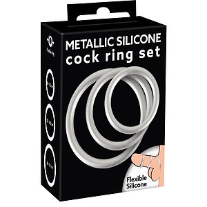 Set Inele Penis Metallic Argintiu Thumb 7