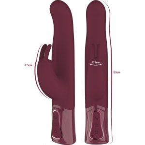 She.E.O Rabbit Rotativ Reîncărcabil — 10 Vibrații, 3 Rotații Vișiniu Thumb 8
