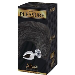 Alive Coada De Vulpe S, Plug Metalic Conic Pufoasă Negru Thumb 2