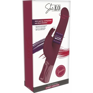 She.E.O Rabbit Rotativ Reîncărcabil — 10 Vibrații, 3 Rotații Vișiniu Thumb 10