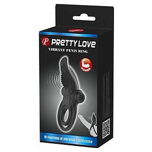 Pretty Love Vibrant Penis Ring Negru Thumb 4