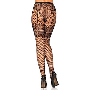 Dresuri Leg Avenue Lace French Cut Net Negru XS-L Thumb 1