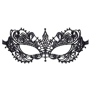 Masca Brodată Elegantă Cottelli Collection Unisize Negru Thumb 2