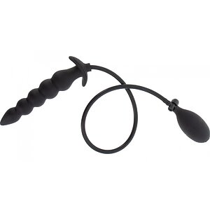 Plug Anal Gonflabil Striat Negru | 18.5–23 cm Thumb 1