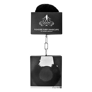 Pleasure Handcuffs Furry Negru Thumb 3