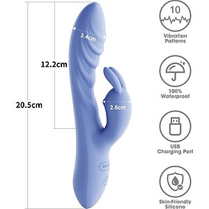 Lovetoy Swirl Vibrator Din silicon, 3+7, Reîncărcabil Mov Thumb 7