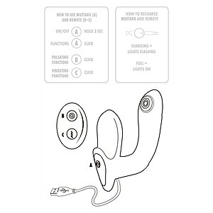 Mustang Prostate Massager Negru Thumb 7