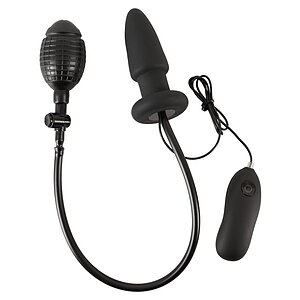 Inflatable Vibrating Anal Plug Negru Thumb 1