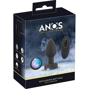Anos Plug Anal RC cu LED Flash - 7 Moduri, Reîncărcabil Negru Thumb 7