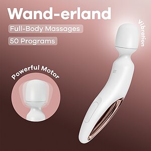 Satisfyer Wand-erland — 50 Programe, IPX7, Reîncărcabil Alb Thumb 4