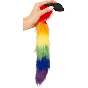 Plug Anal You2Toys cu Coadă Pufoasă Rainbow 42 cm Negru Thumb 4