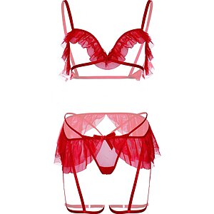 Set Leg Avenue Bralette Rosu XS-L Thumb 3