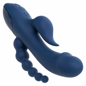 Triple Orgasme CalExotics — Vibrator Reîncărcabil Albastru Thumb 3
