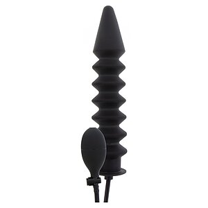 Plug Anal Gonflabil Hidden Desire — Striații Negru 28cm Thumb 1