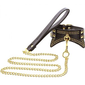 Zgardă și Lesă Taboom Vogue Negru cu Nituri Aurii Thumb 3