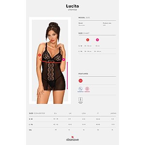 Chemise Obsessive Lucita Negru L-XL Thumb 4