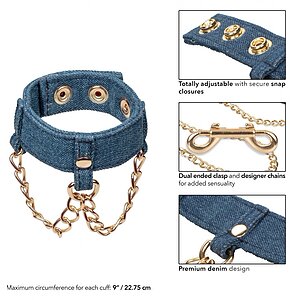 Ride Em Denim Wrist Cuffs Albastru Thumb 3