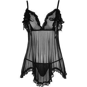 Babydoll Cottelli Collection Ruffles Negru XL Thumb 3