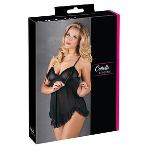 Babydoll Cottelli Collection Ruffles Negru XL Thumb 5